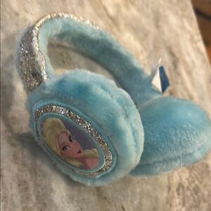 Disney Blue and Silver Sparkly Earmuffs with Whimsical Design